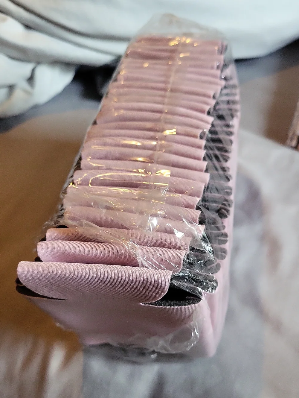 Pleated Pink Fabric Koozie  (Lot)